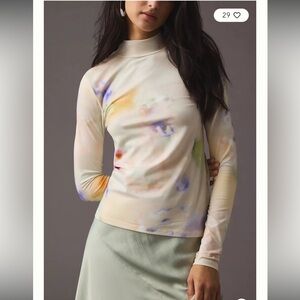 Scotch & Soda Women’s  Lightweight Printed Long Sleeve Turtleneck  Xs Romantic